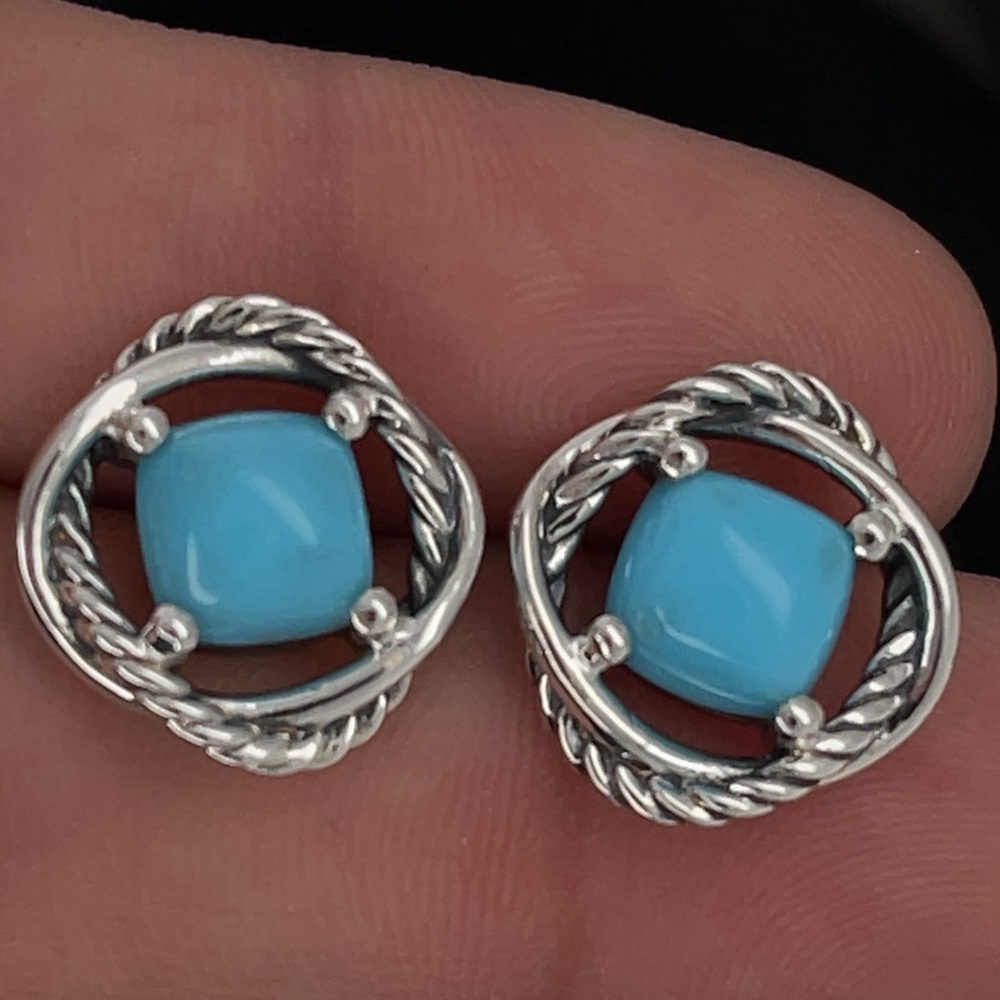 David Yurman sterling silver 925 turquoise earrings